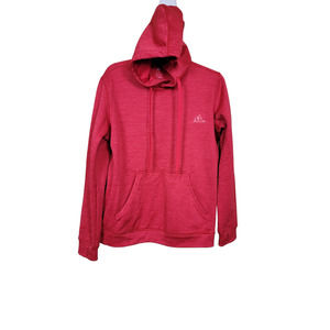 Adidas Women's Size Large Pullover Red Hoodie with Thumbholes Climawarm